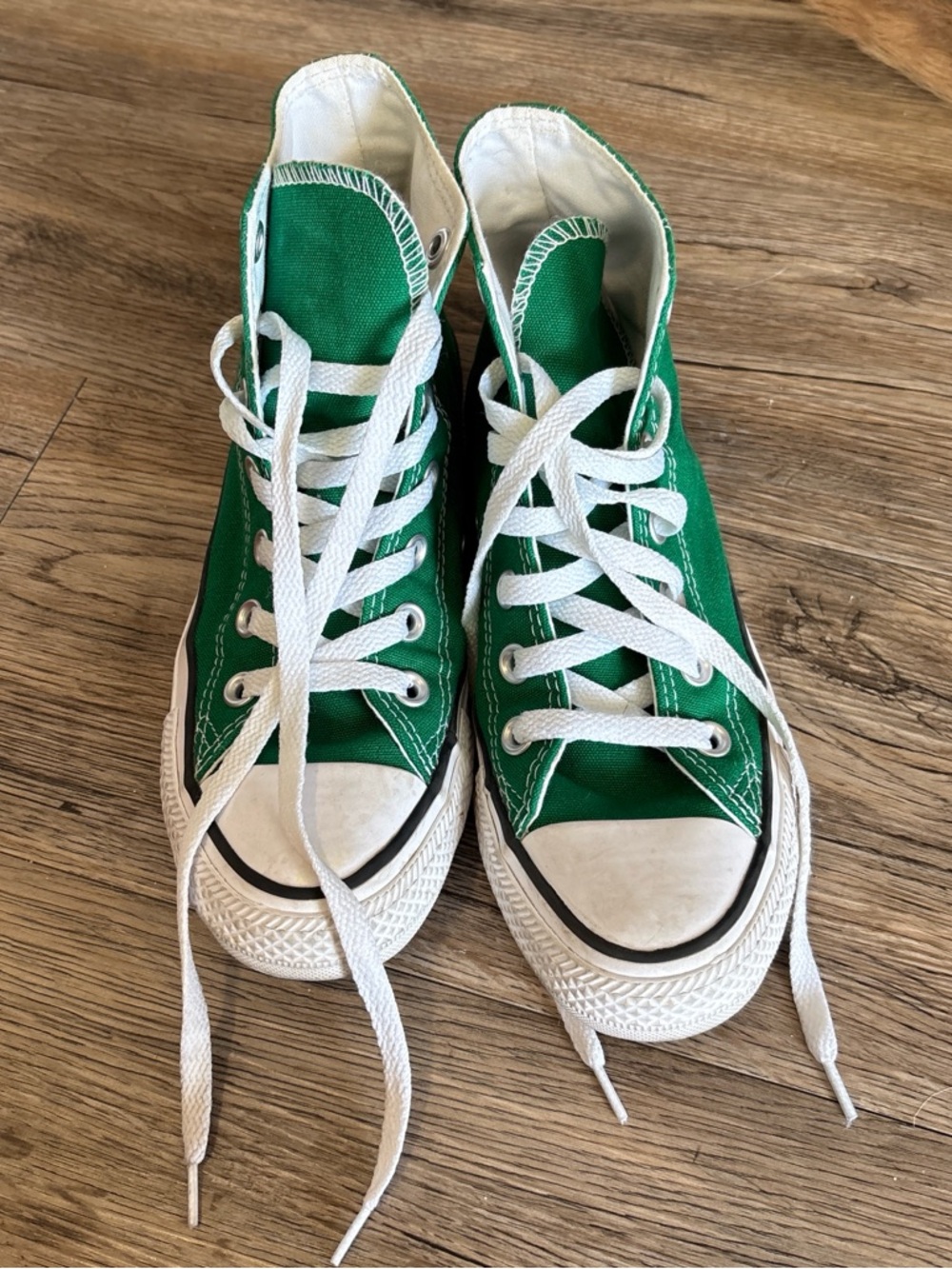Converse Green High-Top Canvas Sneakers with White Laces